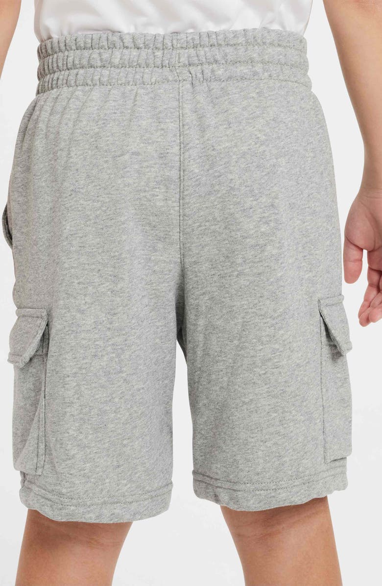 Nike Kids' Club Cargo Sweat Shorts, Alternate, color, Dark Grey Heather/ Grey/ White