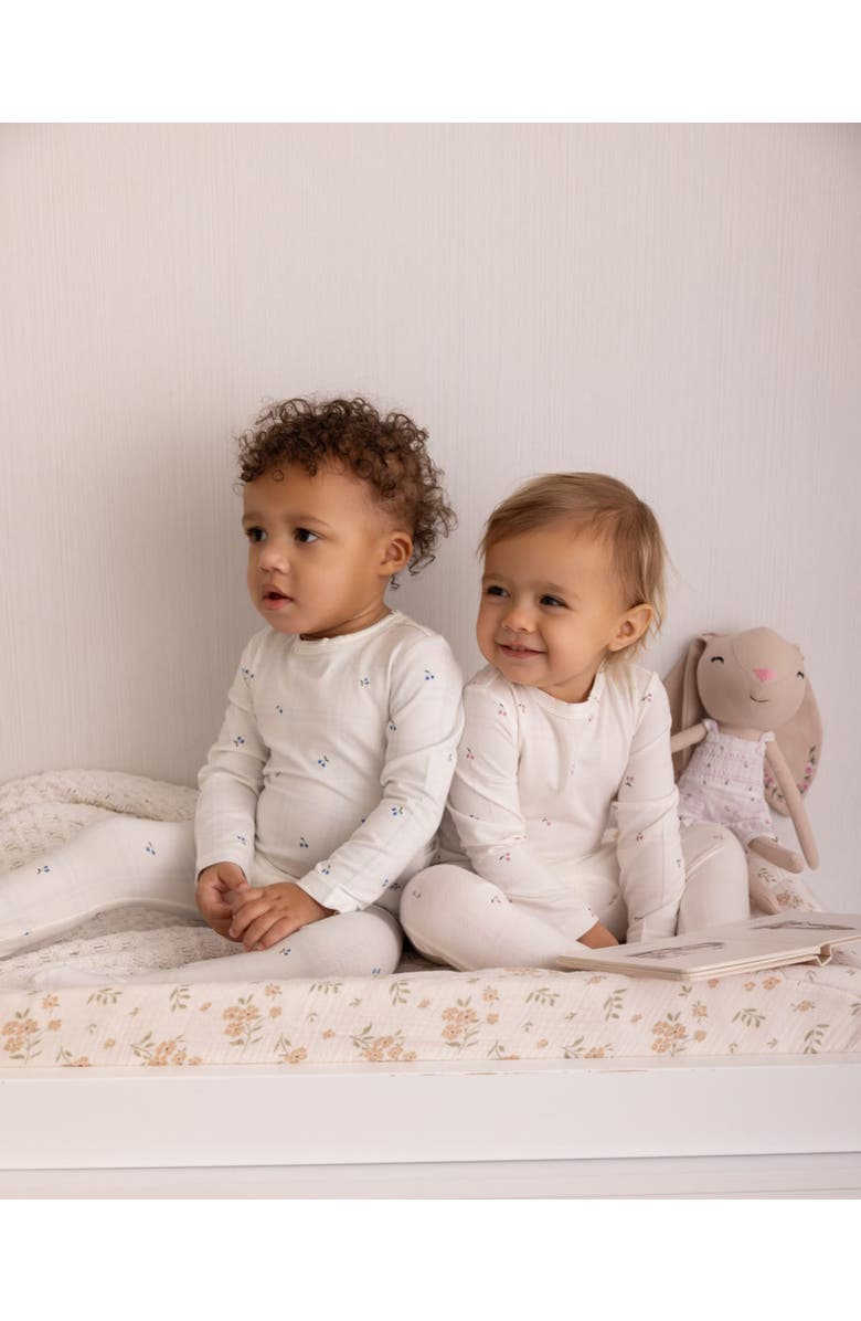 MiniMoi Baby Modal Blend Tonal Plaid Footie, Alternate, color, Blue