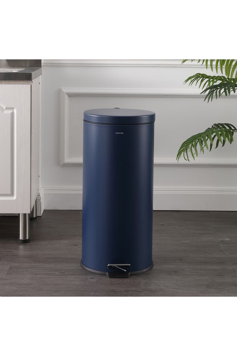 Oscar 8-Gallon Step-Open Trash Can with FREE Mini Trash Can, Alternate, color, Denim Blue