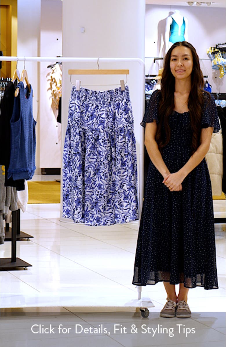Tiered Print Midi Skirt, sales video thumbnail