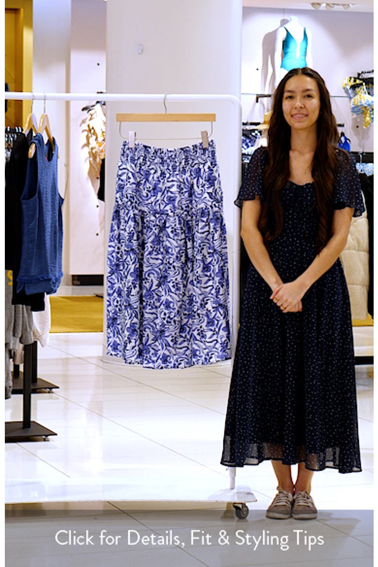 Tiered Print Midi Skirt video