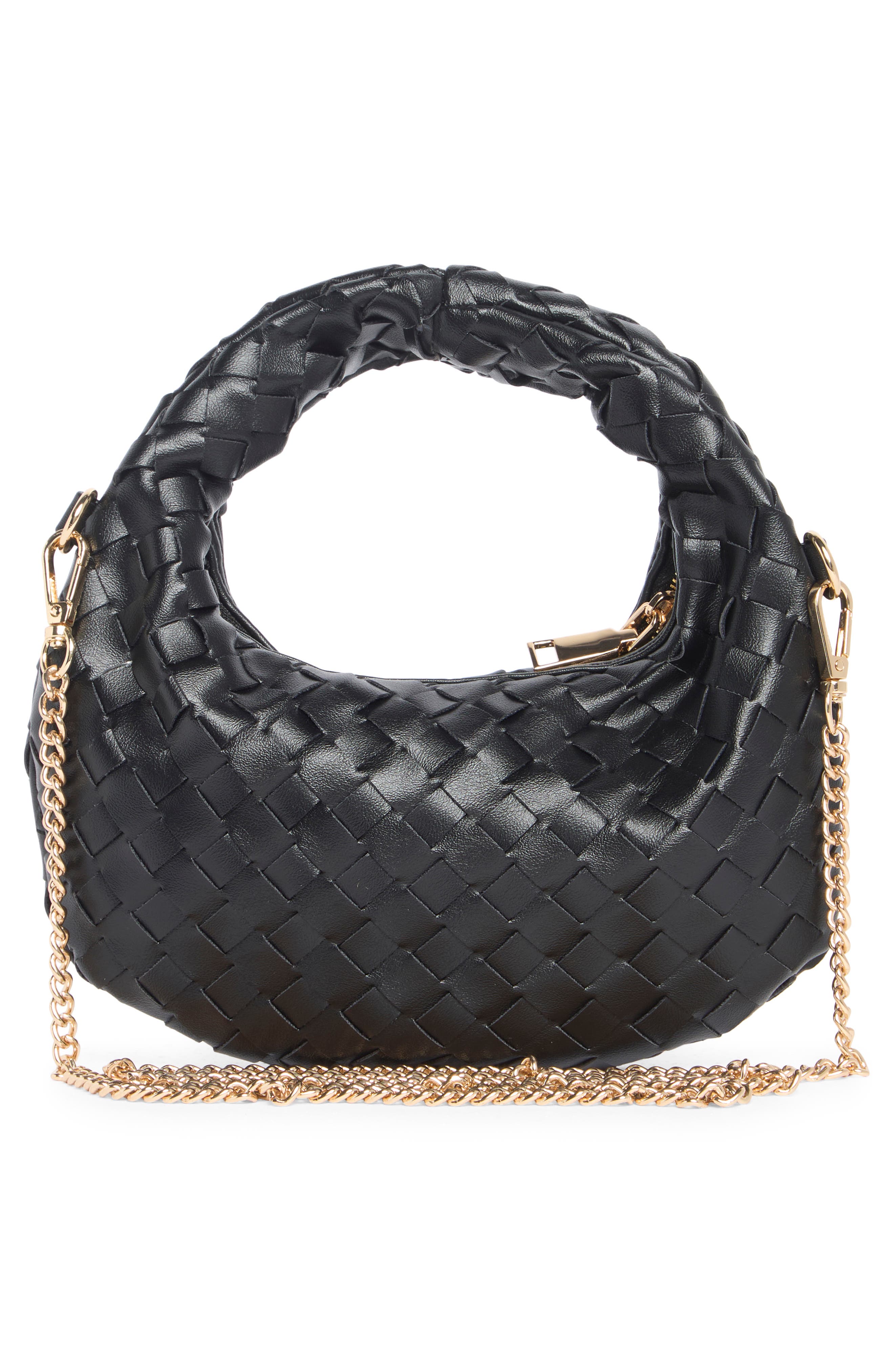 URBAN EXPRESSIONS HANDBAGS Woven Crossbody Bag, Alternate, color, Black