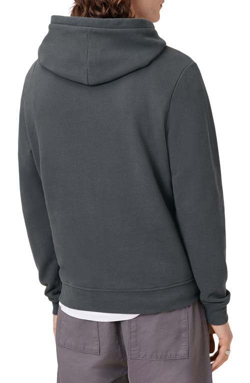Allsaints Raven Pullover Ramskull Hoodie In Carter Grey
