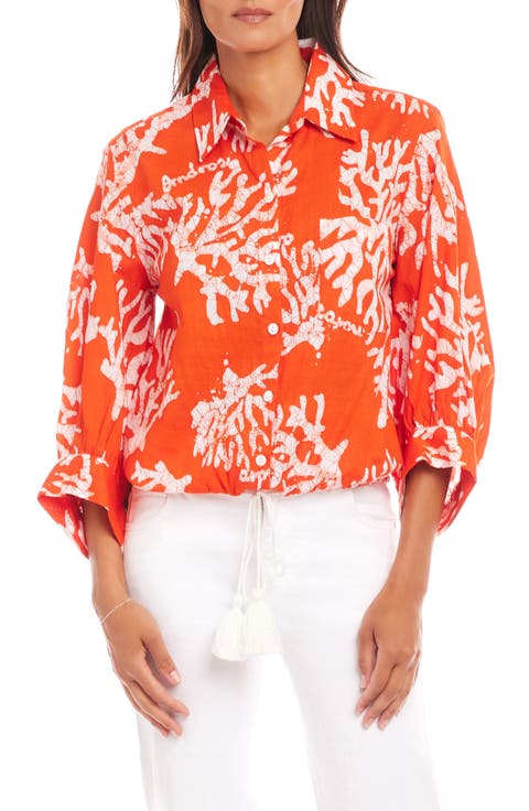 Karen Kane Stretch Floral Crew Neck Long Sleeve Mesh Top