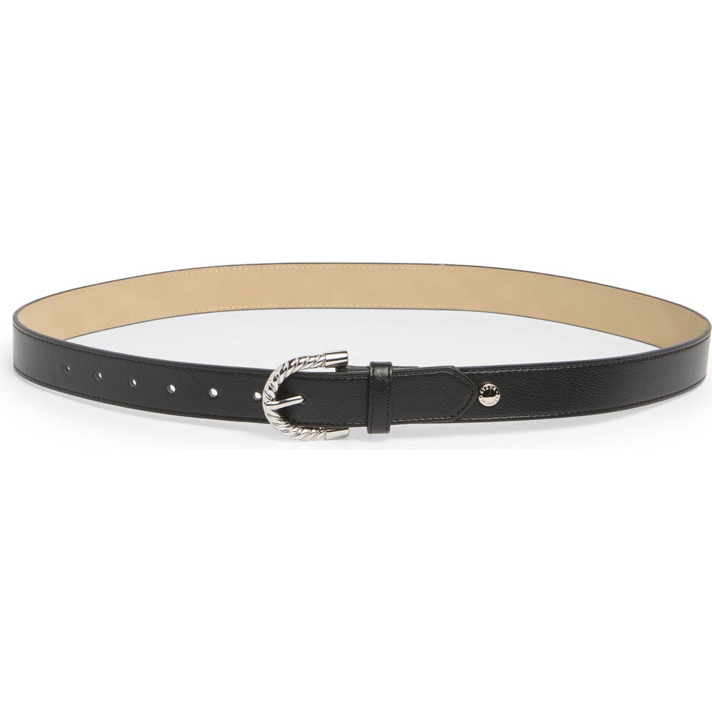 Steve Madden Twisted Buckle Faux Leather Belt
