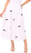 CeCe Bow Print Midi Skirt