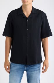 BOSS Lars Relaxed Fit Seersucker Camp Shirt