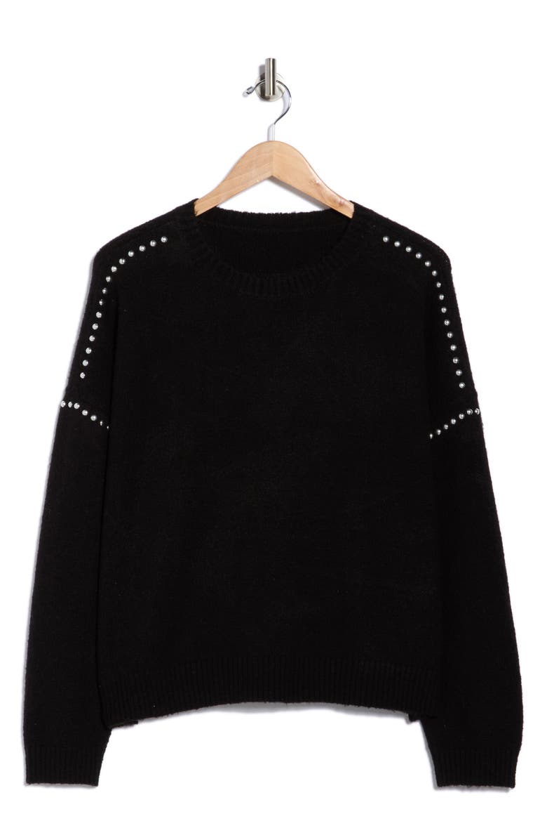 Vigoss Studded Shoulder Sweater, Alternate, color, 