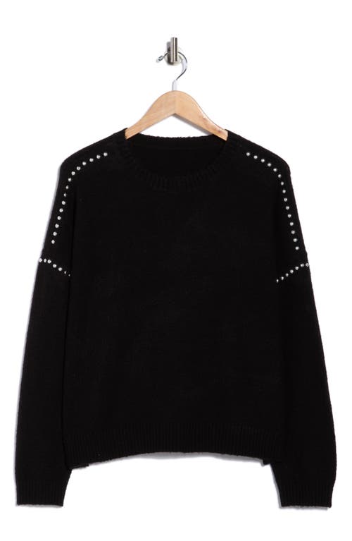 Vigoss Studded Shoulder Sweater In Black