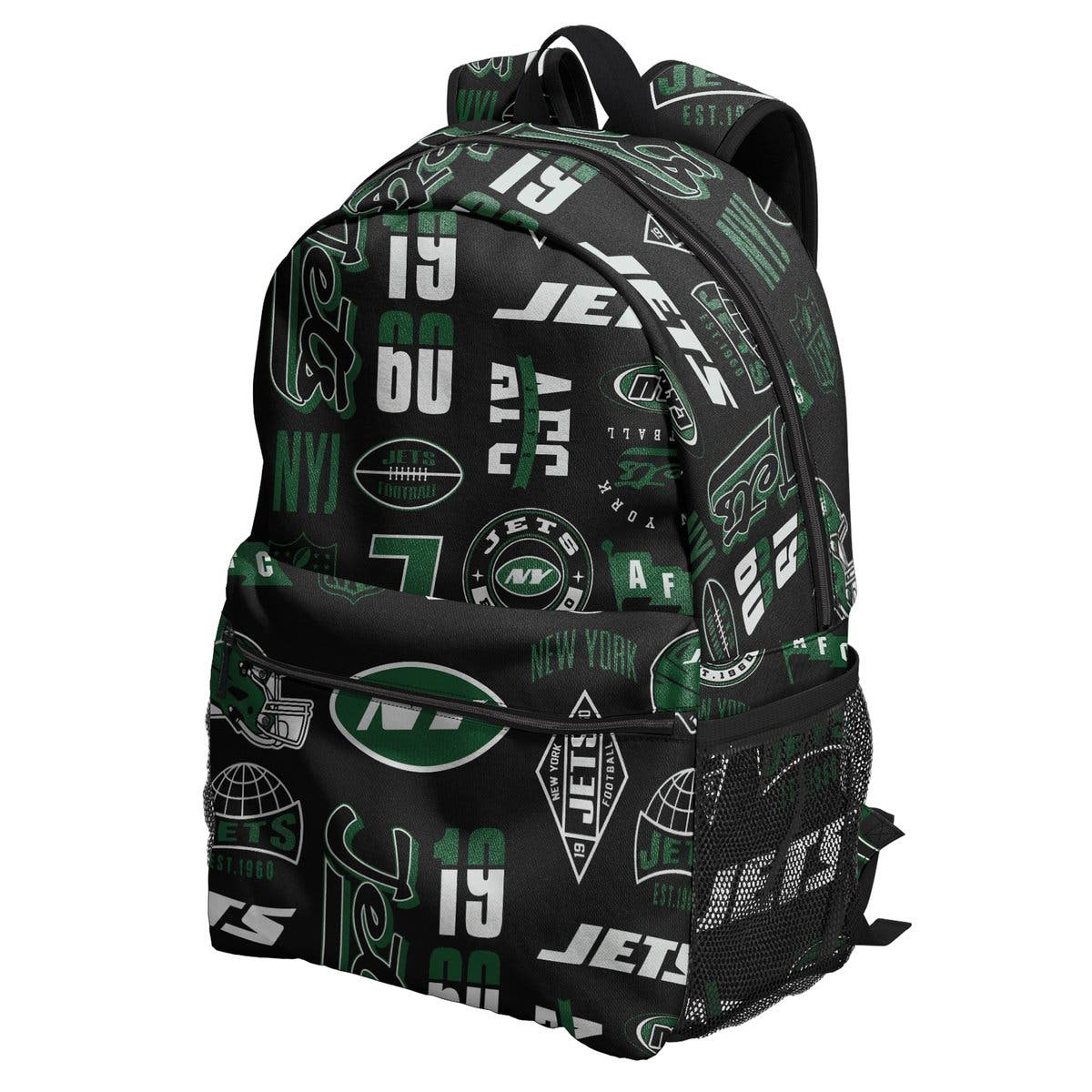 New York Jets Backpack and Lunchbox Set, Alternate, color, Black