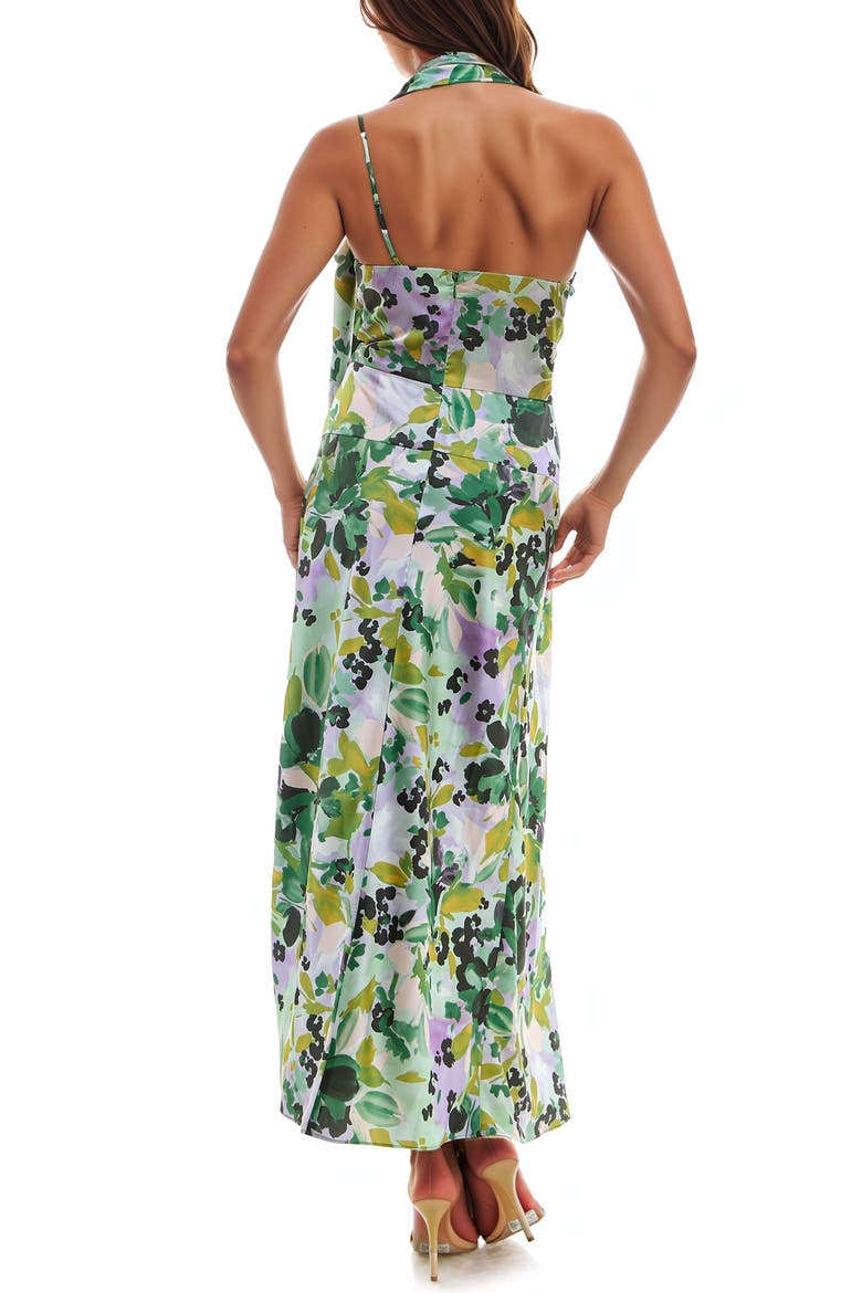 Floral Halter Neck Maxi Dress, Alternate, color, GREEN/ LILAC