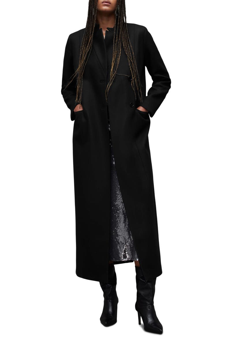 AllSaints Sonnie Wool Blend Coat, Alternate, color, 
