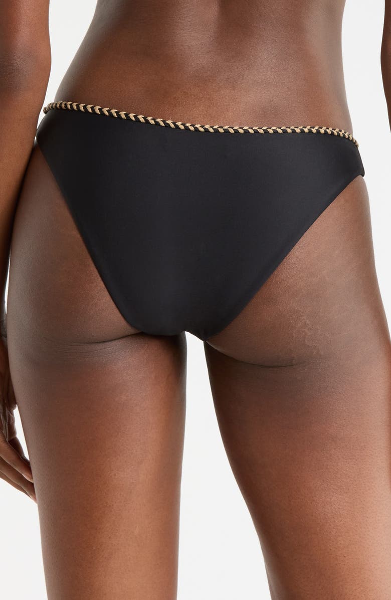 Ramy Brook Isla Braided Bikini Bottoms, Alternate, color, Black