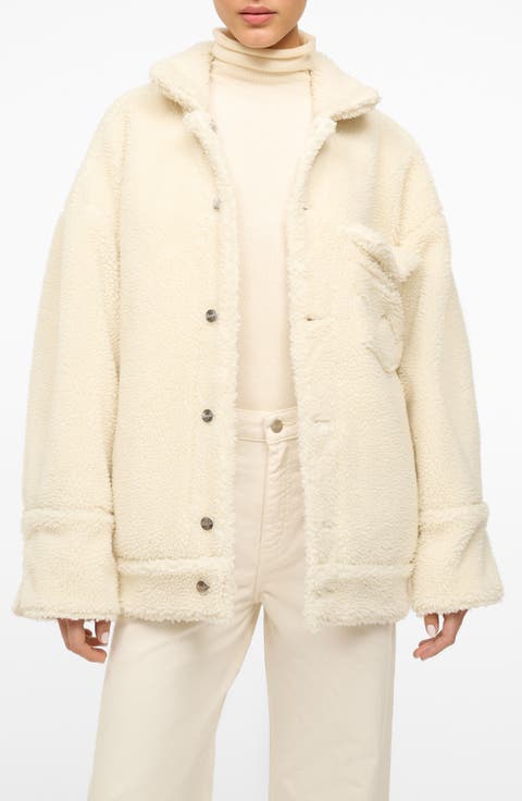 + Wrangler Faux Shearling & Denim Trucker Jacket