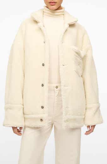 STAUD + Wrangler Faux Shearling & Denim Trucker Jacket