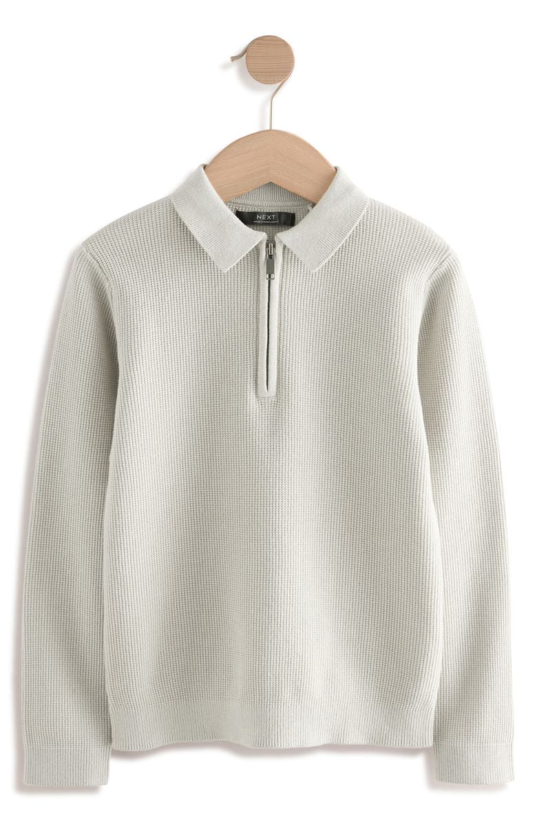 NEXT Kids' Cotton Half Zip Pullover, Main, color, Grey