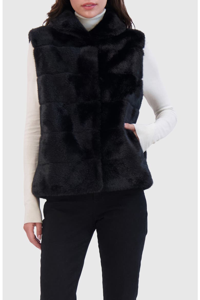 Fur-Free Mink Faux Fur Vest, Main, color, BLACK