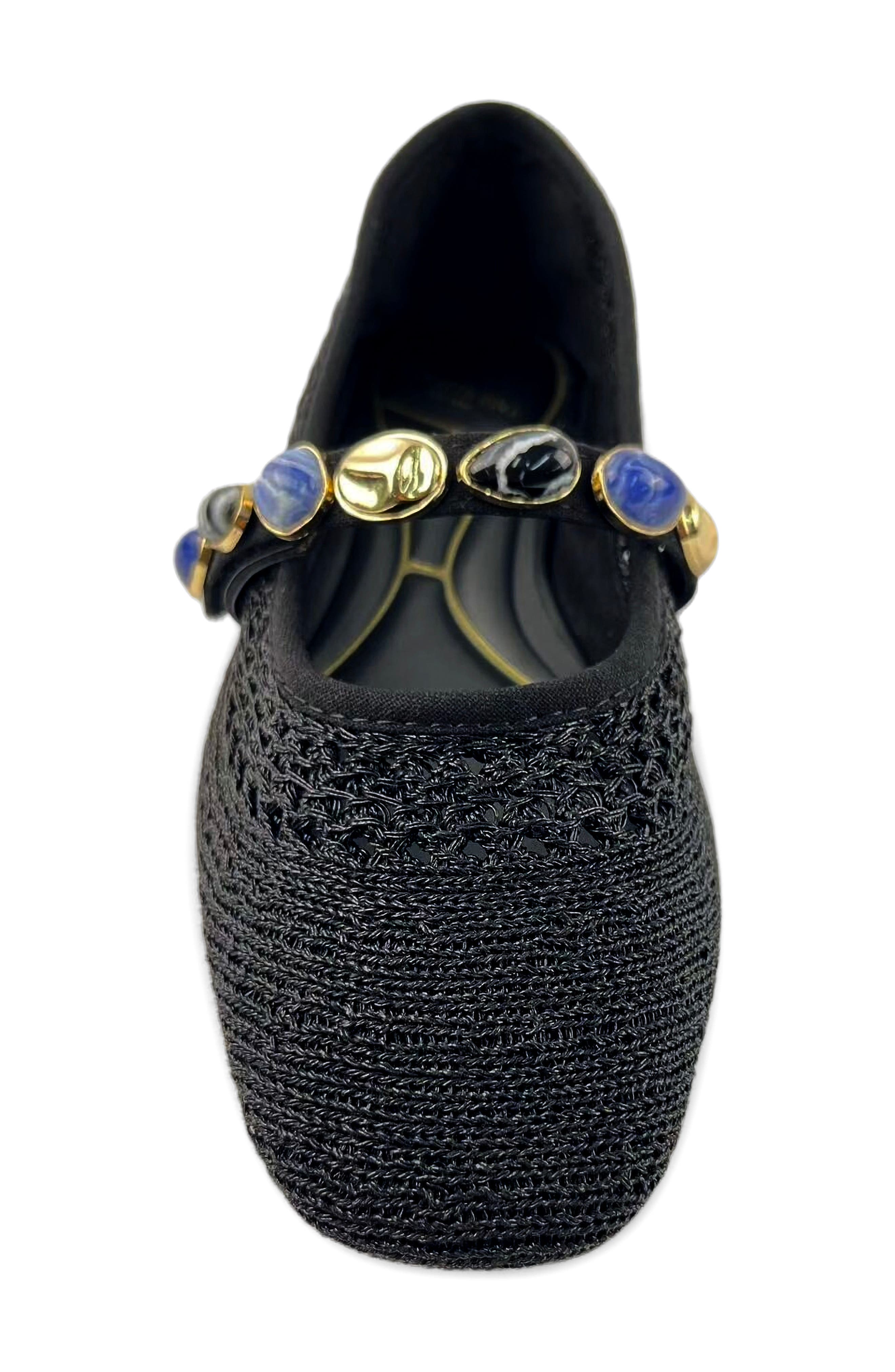 Kenneth Cole Zeta Stones Embellished Knit Ballet Flat, Alternate, color, 