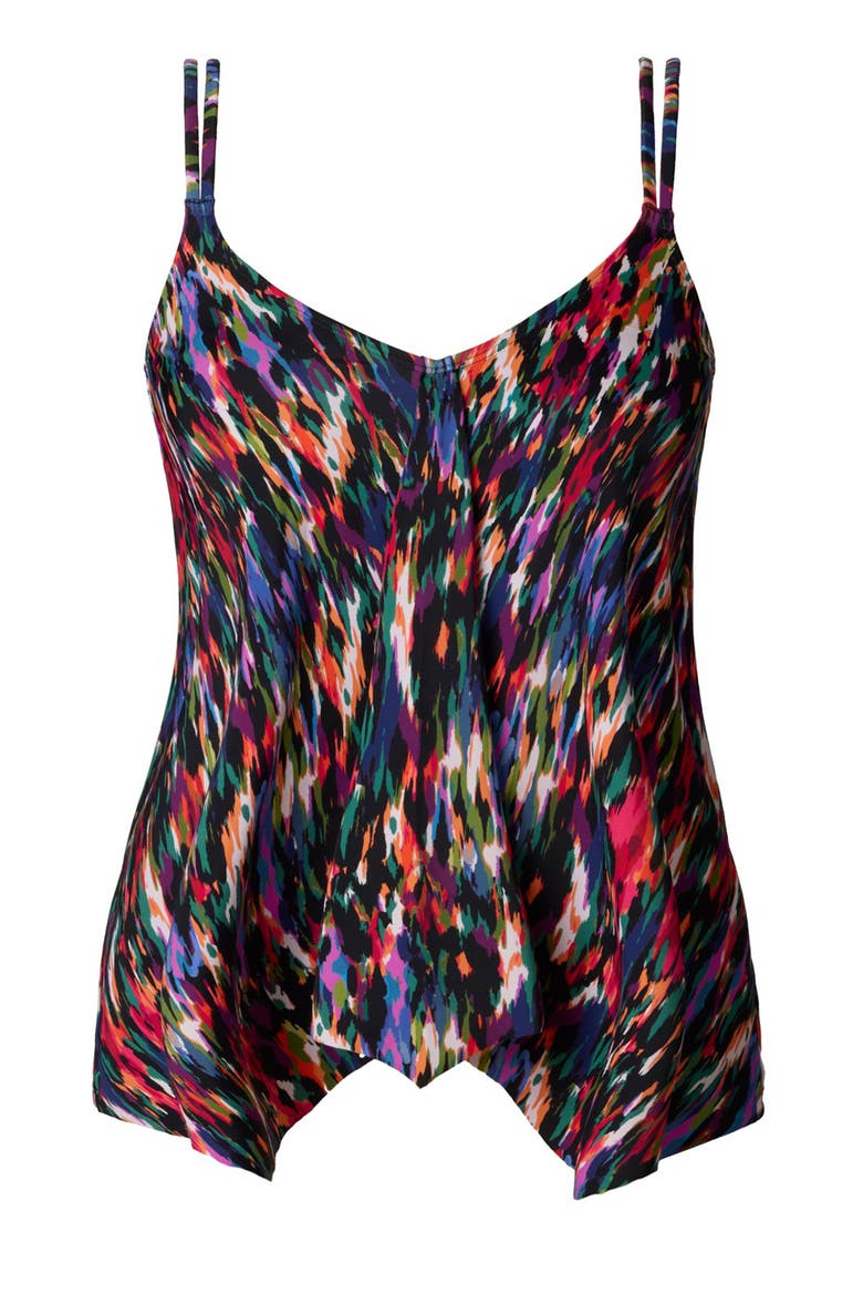 Handkerchief Hem Tankini Swimsuit Top, Alternate, color, Temptress