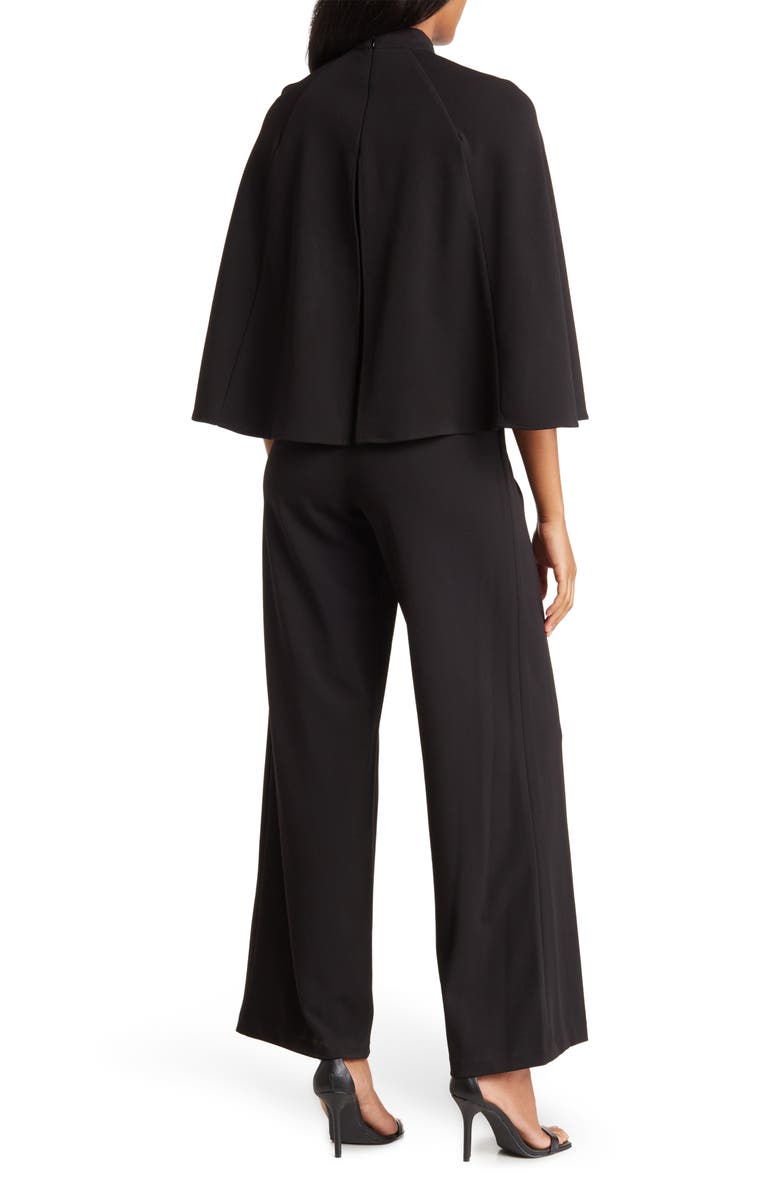 Calvin Klein Cape Sleeve Scuba Crepe Jumpsuit, Alternate, color, 