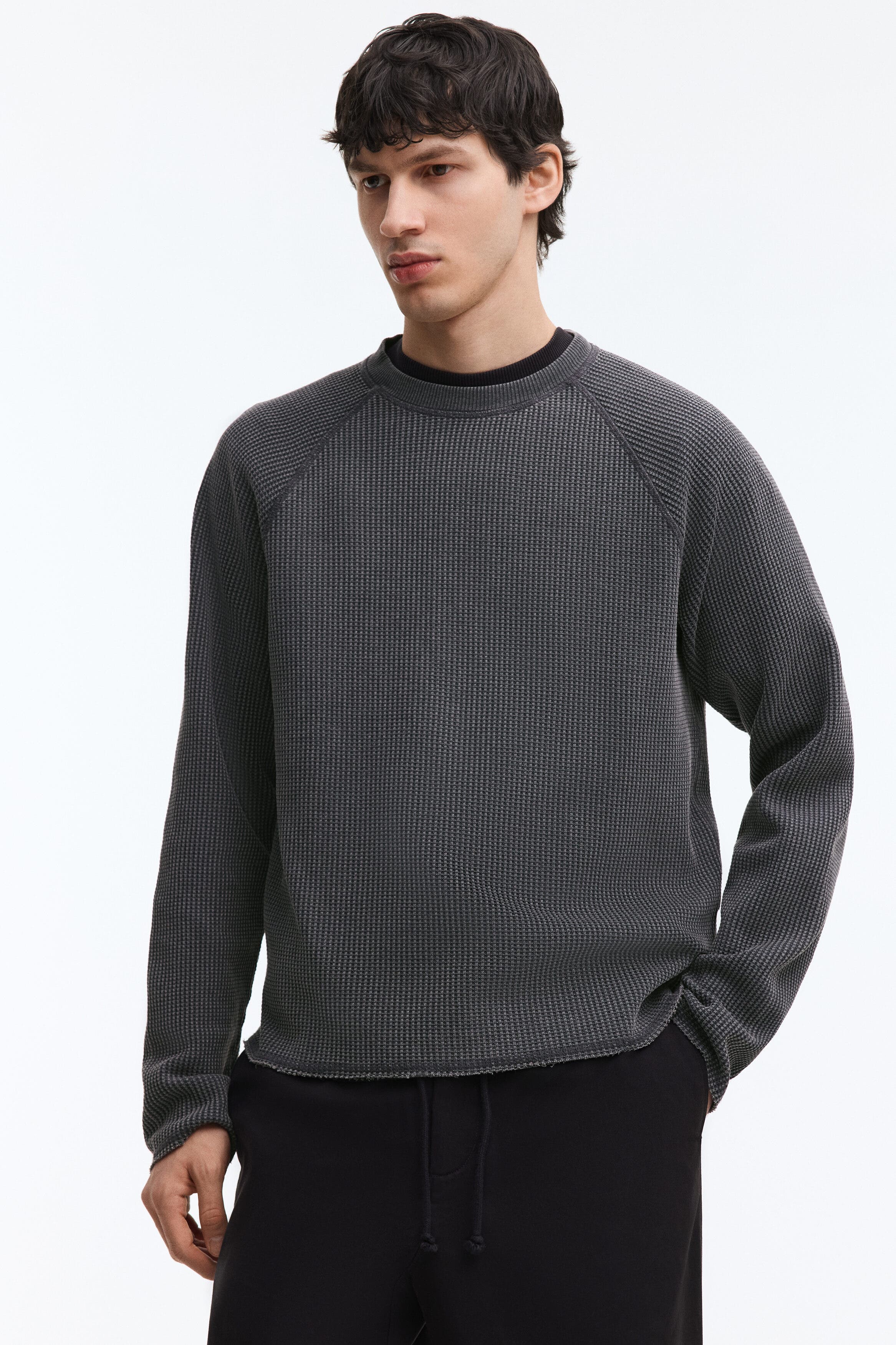 Regular Fit Long-sleeved Waffled Top - image 2