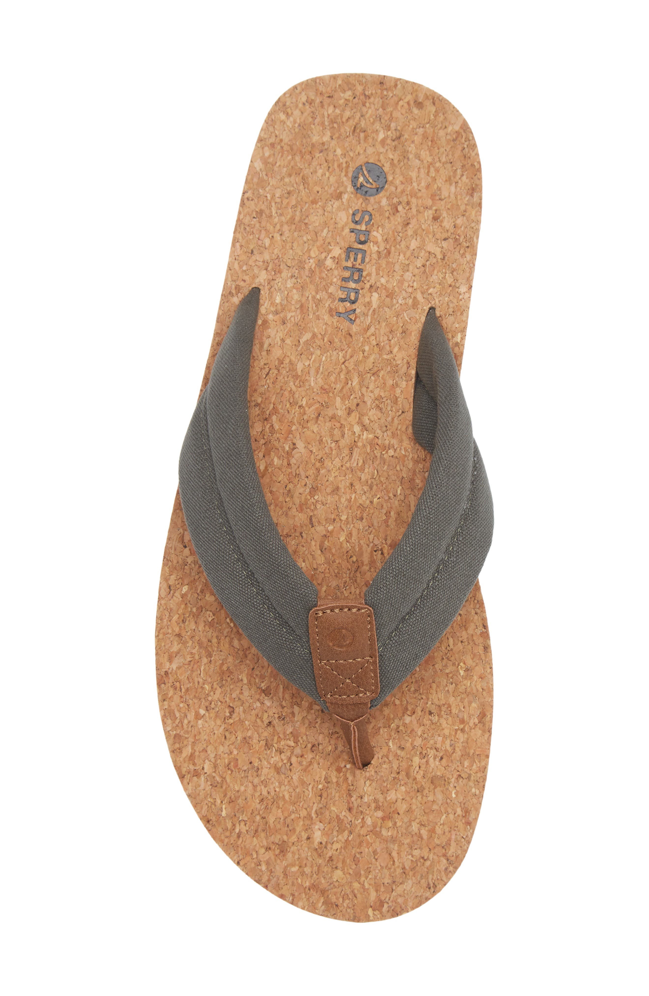 Sperry Porto Flip Flop, Alternate, color, Dark Khaki/ Natural