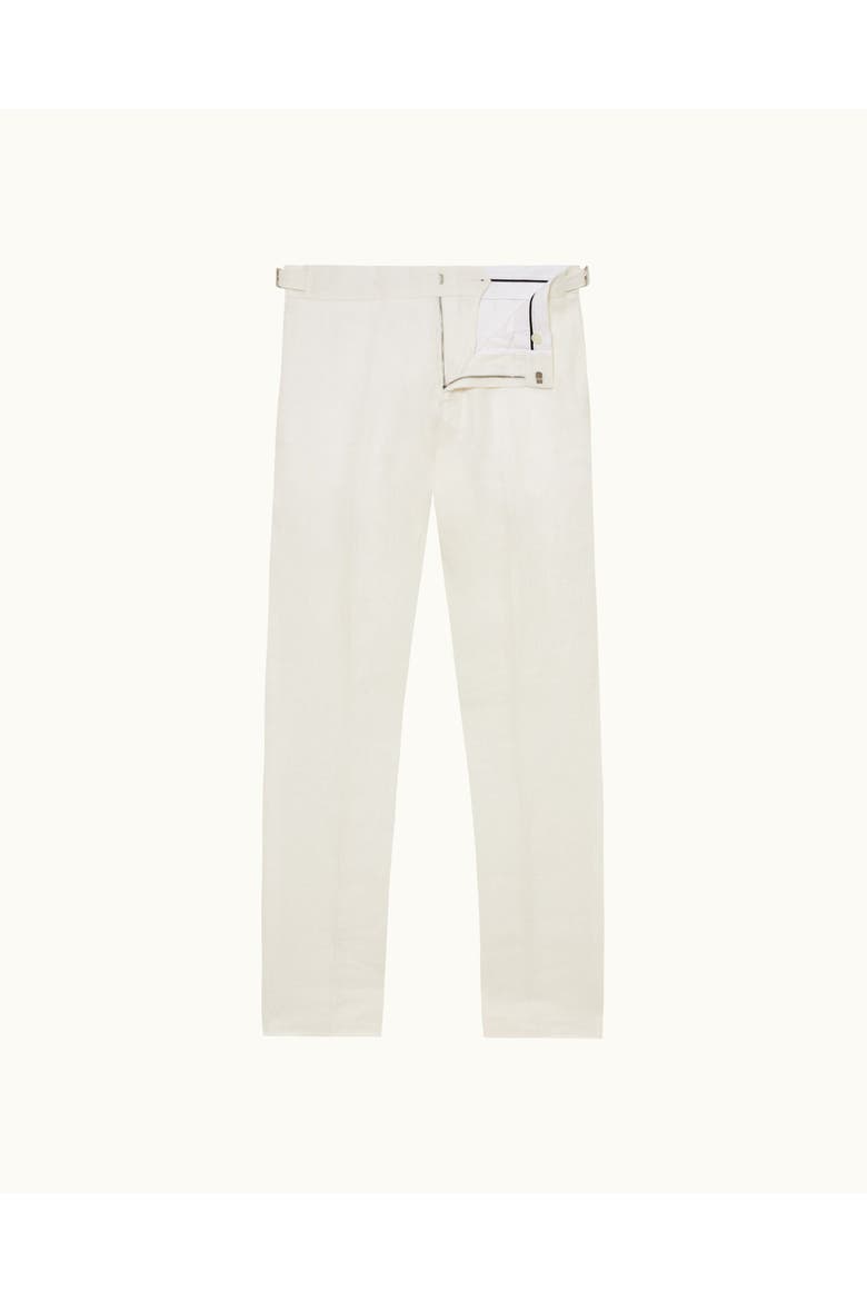 Griffon Lino Tailored Fit Smart Italian Linen Trousers, Alternate, color, WHITE SAND