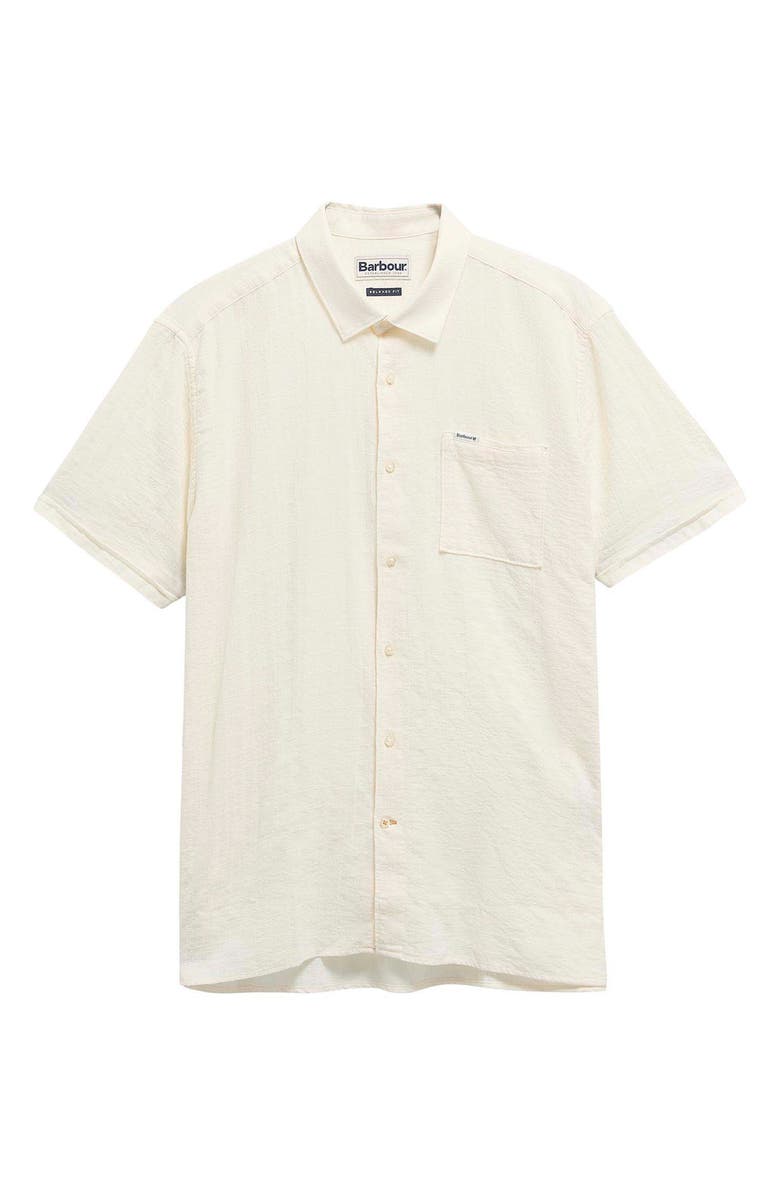 Barbour Kingswood Short Sleeve Cotton Ripstop Button-Up Shirt, Alternate, color, Whisper White