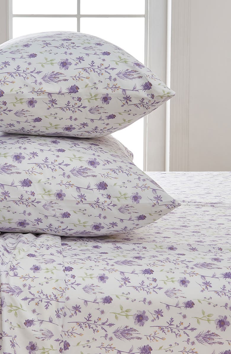 Woven & Weft Floral Print Microfiber Sheet Set, Alternate, color, Colorful Floral - Lavender