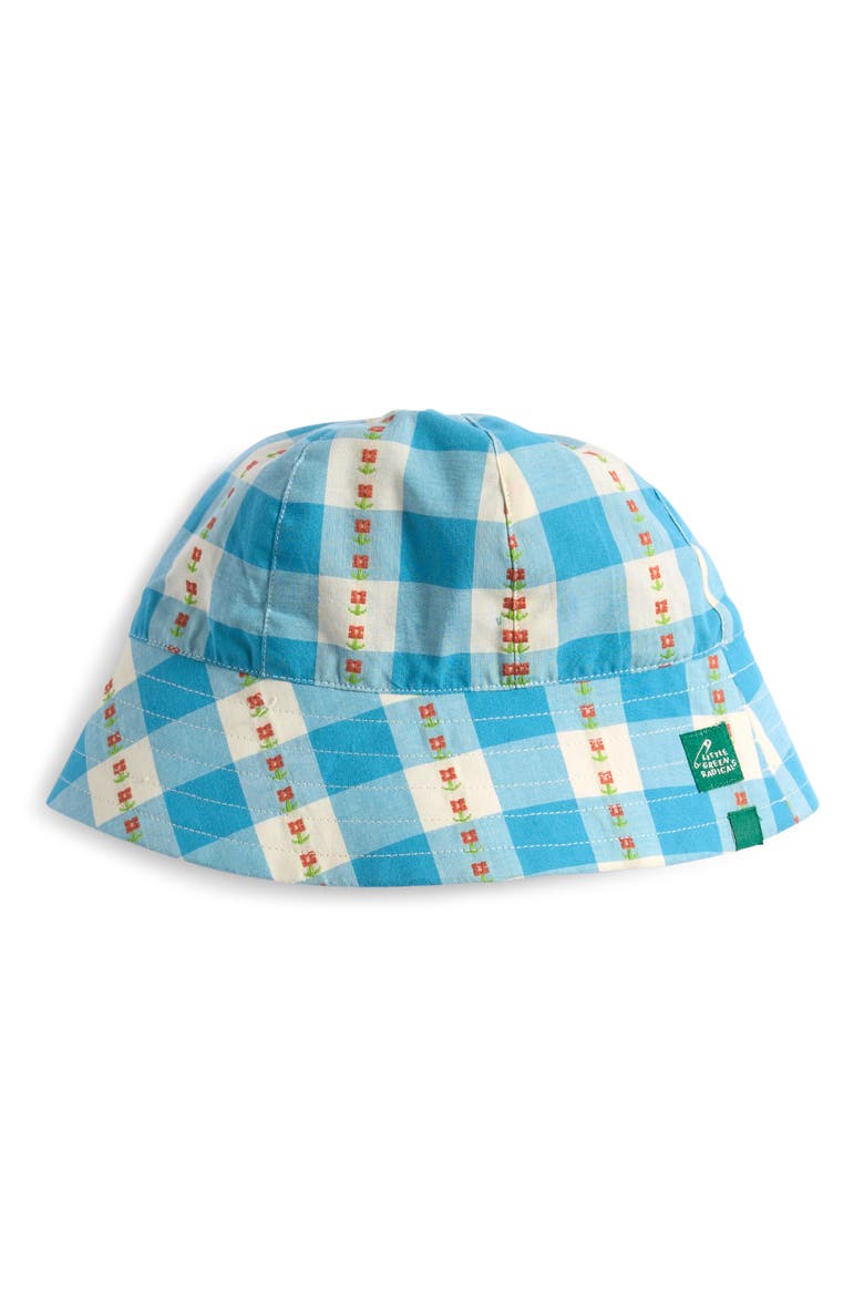 Kids' Blue Floral Organic Cotton Bucket Hat, Main, color, BLUE
