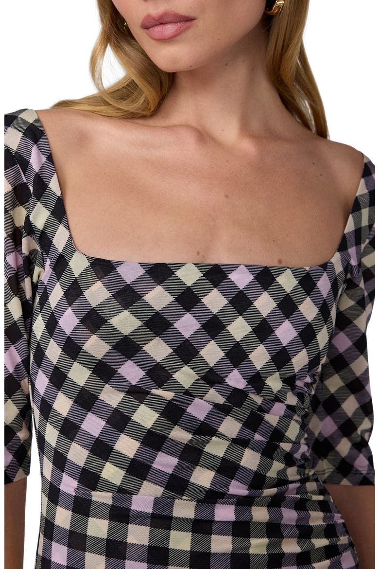 Leslie Gingham Handkerchief Hem Midi Dress, Alternate, color, HIGHLAND