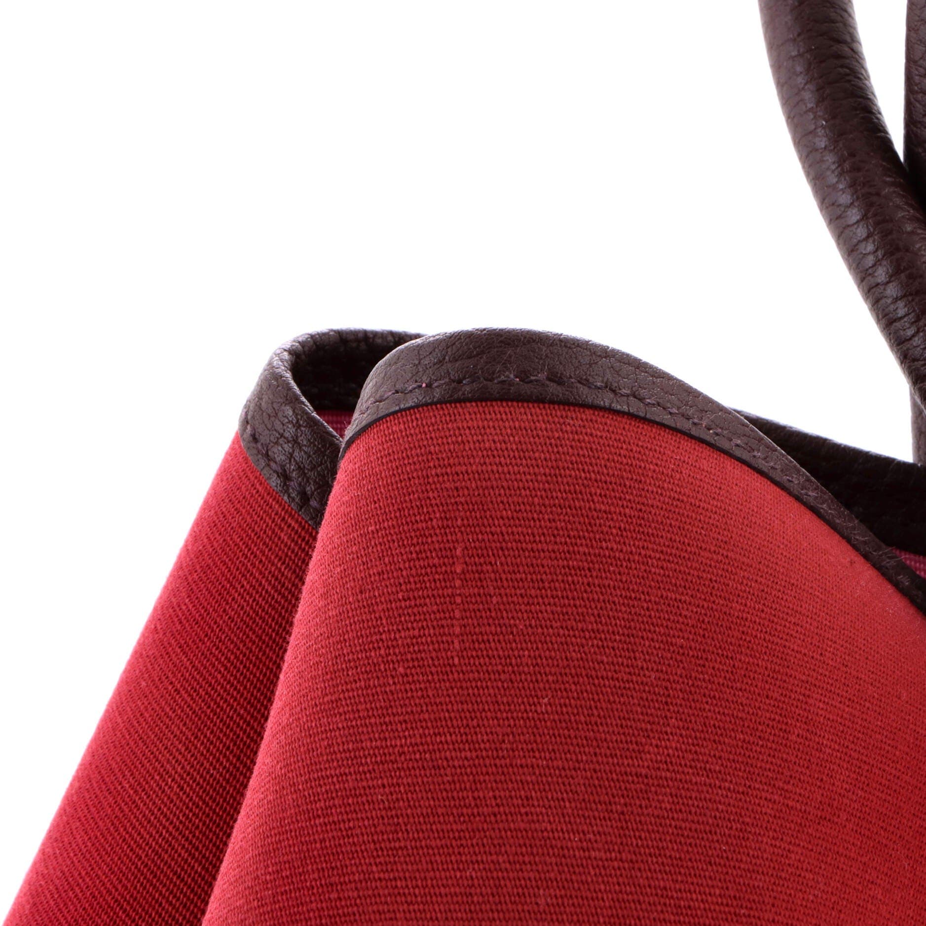 Pre-Owned Hermes Garden Party Tote Toile and Leather 36, Alternate, color, Rubis