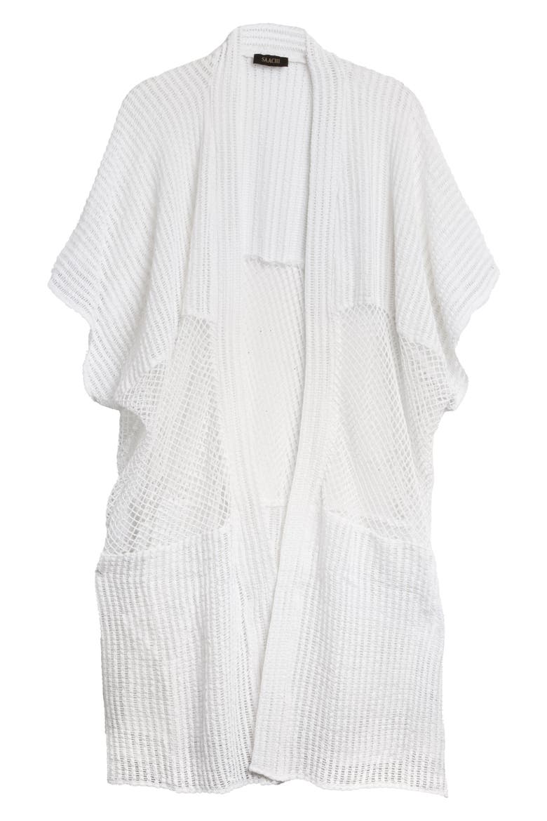 Open Knit Cover-Up, Alternate, color, WHITE