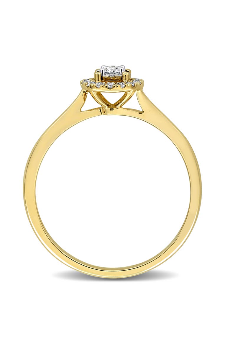 Lab-Grown Diamond Halo Engagement Ring 14k, Alternate, color, Yellow Gold