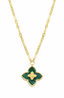 Adornia Clover Enamel Pendant Neckace