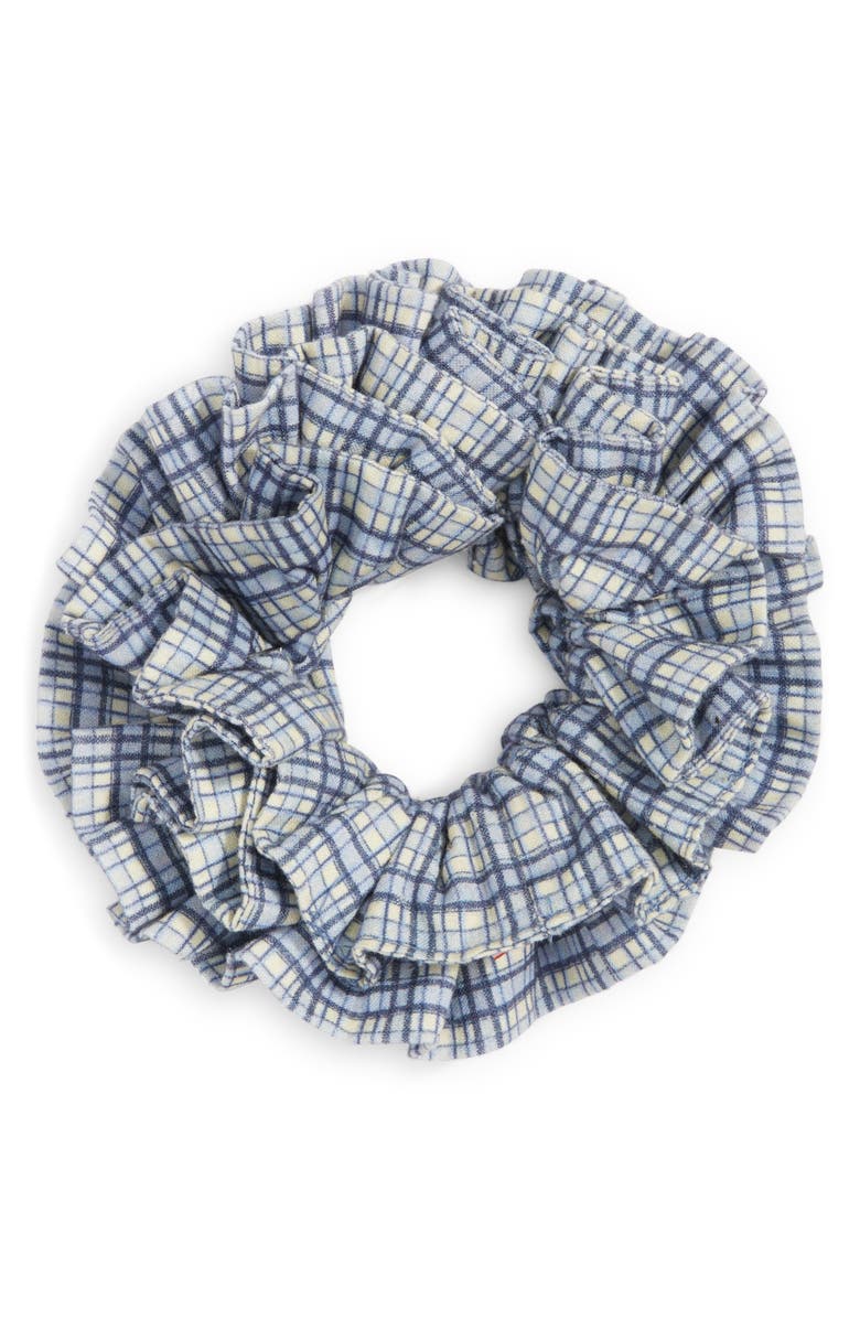 Damson Madder Garter Scrunchie, Main, color, Cloudy Check