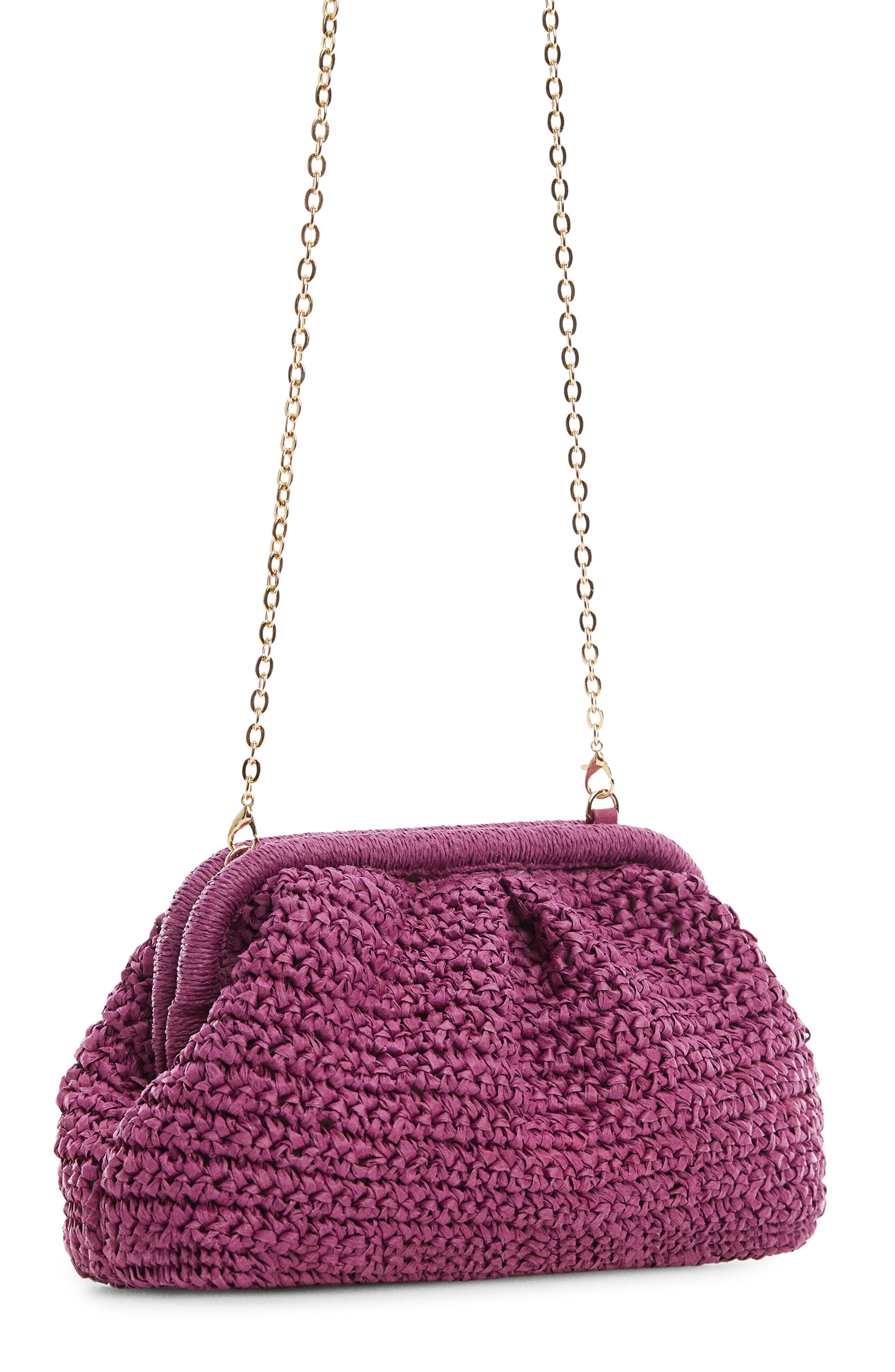 MANGO Woven Frame Clutch, Main, color, 