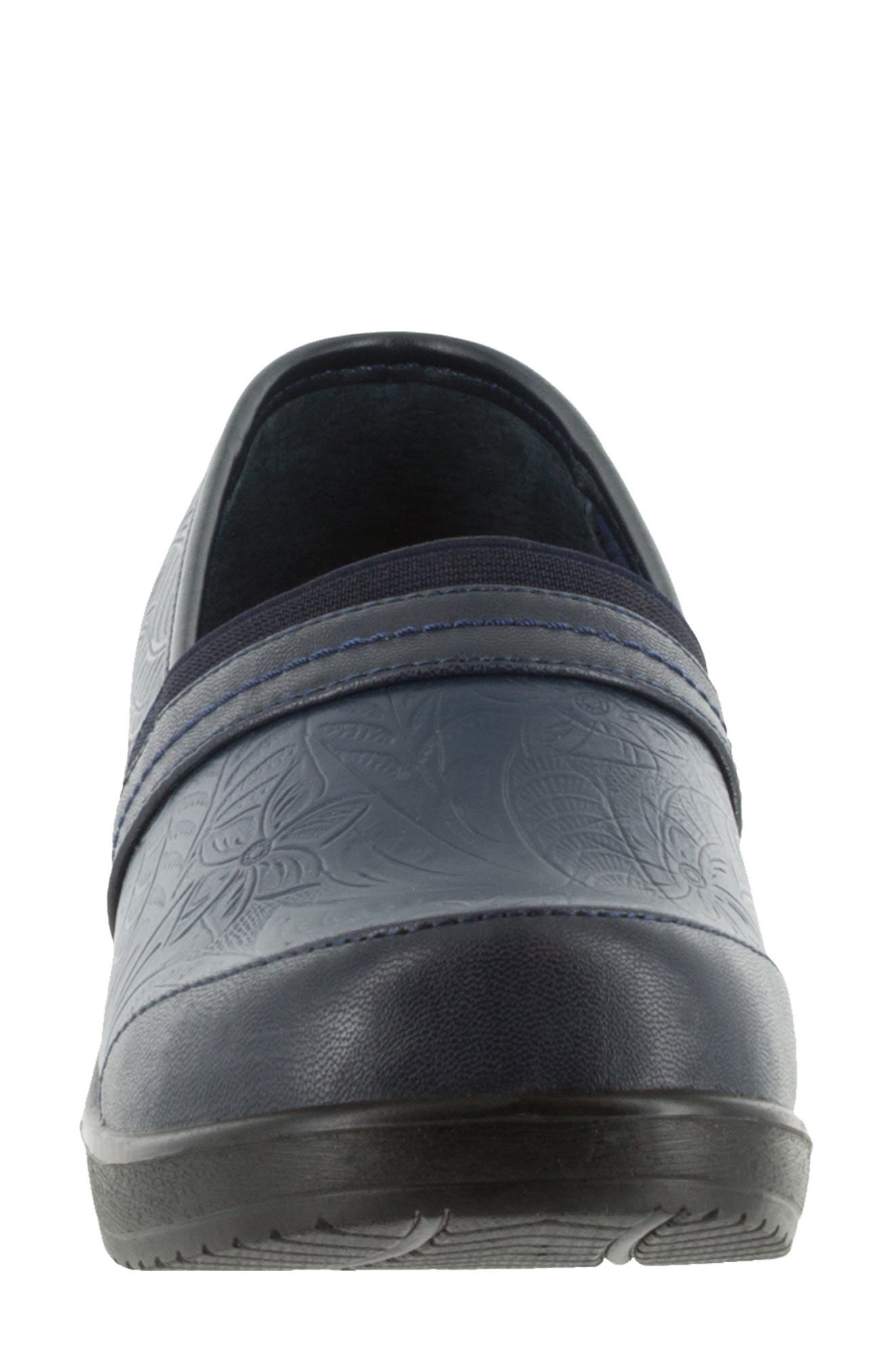 EASY STREET Origin Embossed Comfort Slip-On Clog - Multiple Widths Available, Alternate, color, Navy Tool
