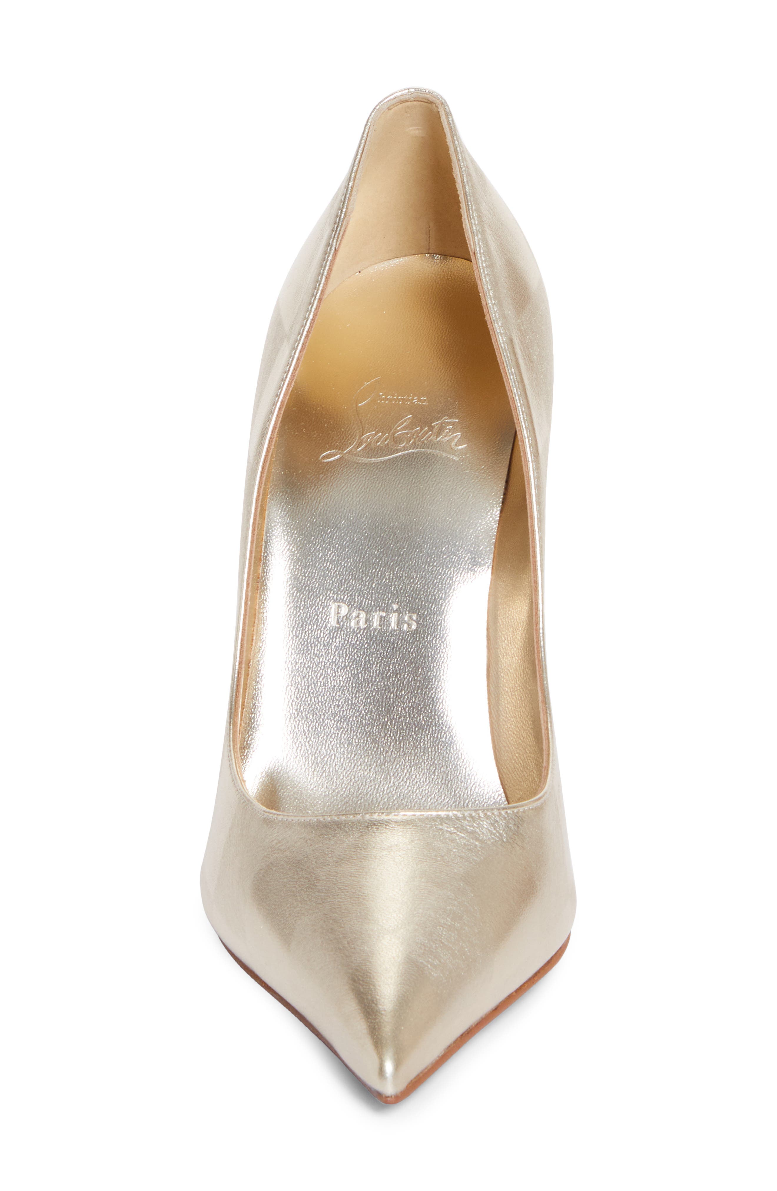 Christian Louboutin Miss Z Pointed Toe Pump, Alternate, color, Platino Chiaro