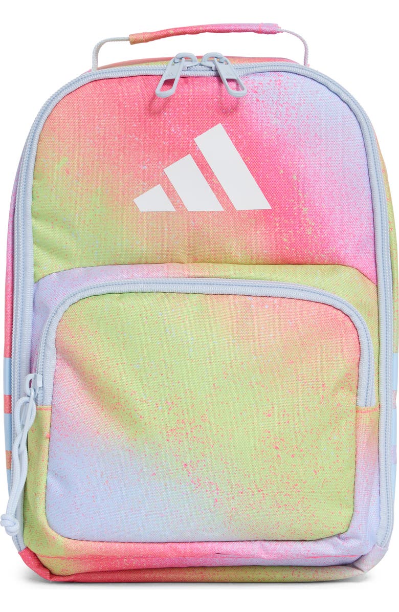 adidas Santiago 4 Lunch Bag, Main, color, Spray Gradient Lime/ Blue