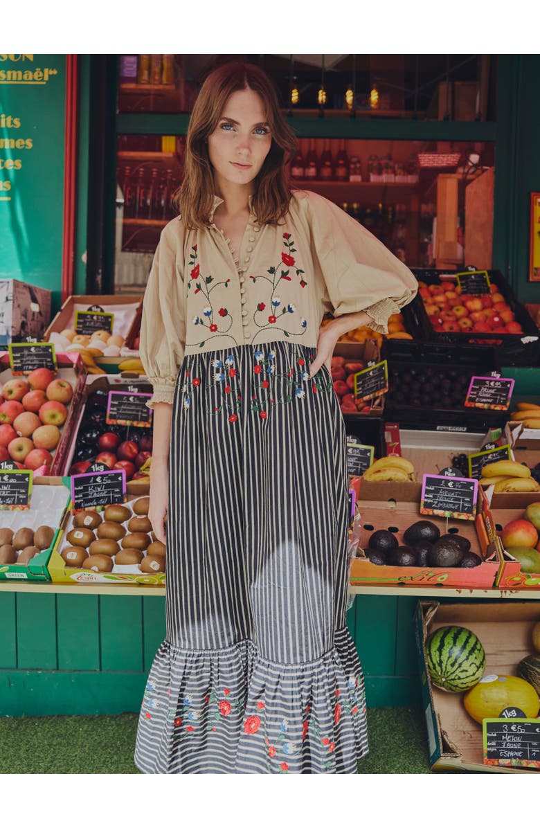 Eddy Eliza Embroidered Maxi Dress, Alternate, color, 