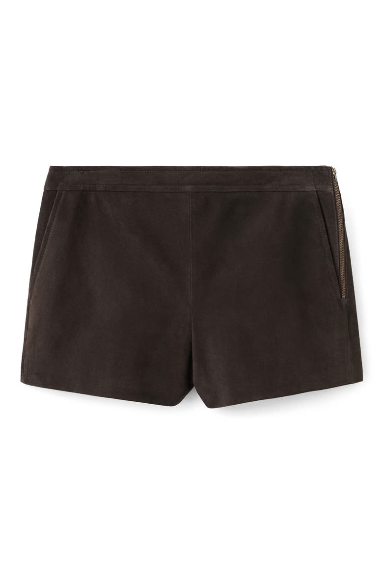Suede Shorts, Main, color, BROWN