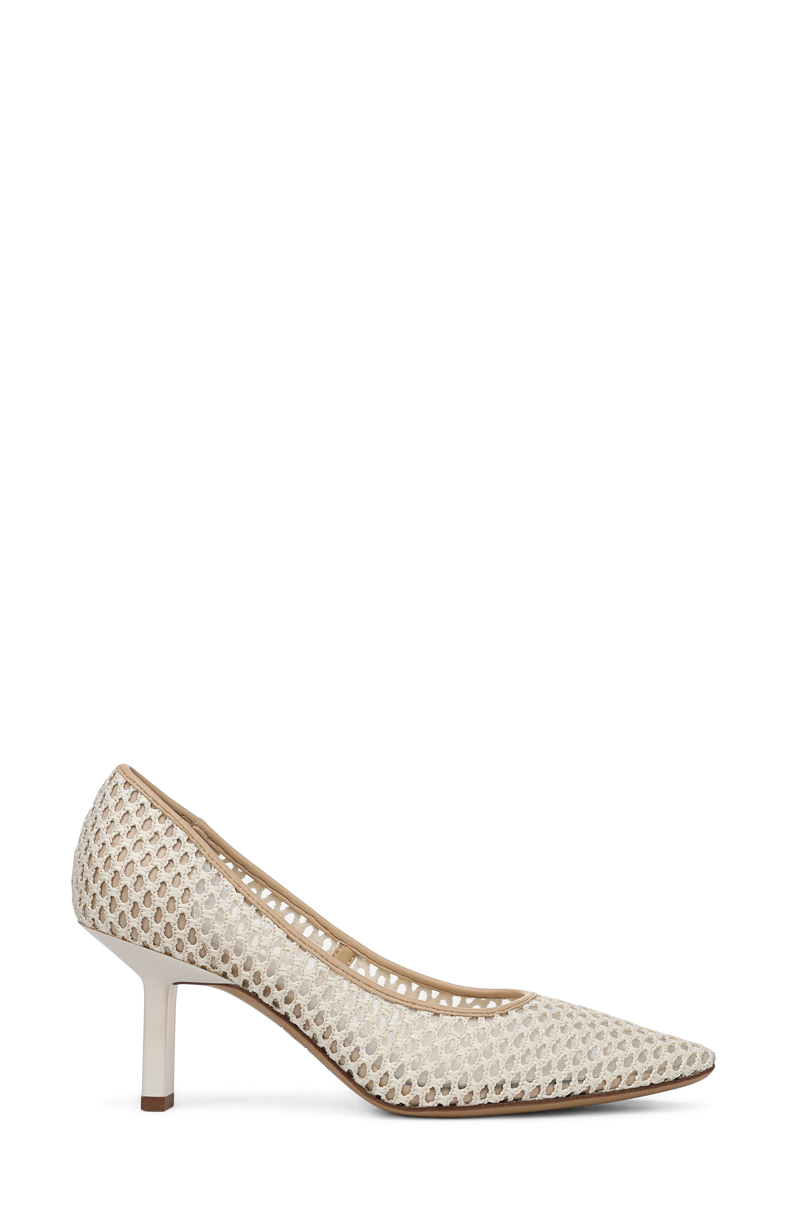 Julissa Pointed Toe Pump, Alternate, color, OFF WHITE WOVEN