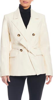 Sanctuary Belted Faux Leather Blazer