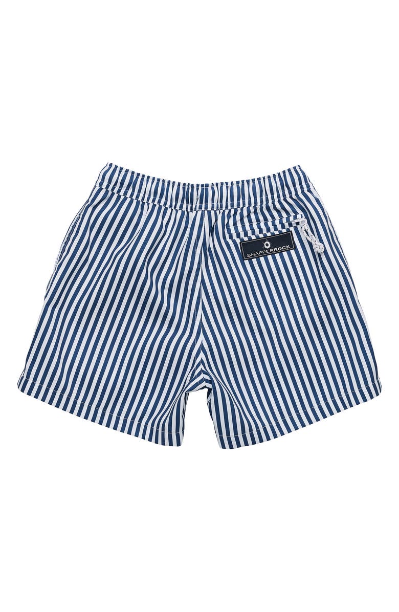 Snapper Rock Kids' Denim Stripe Swim Trunks, Alternate, color,