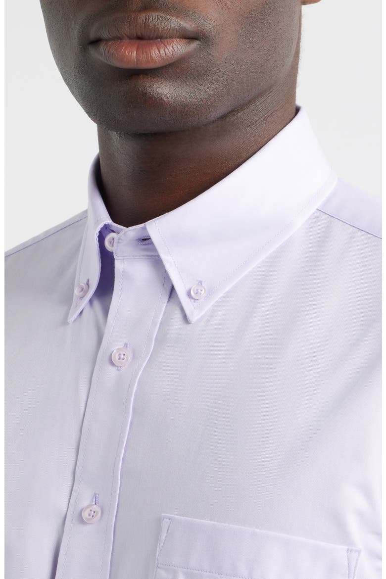 Regular Fit Light Purple Cotton Twill Button-Down Shirt, Alternate, color, LILAC