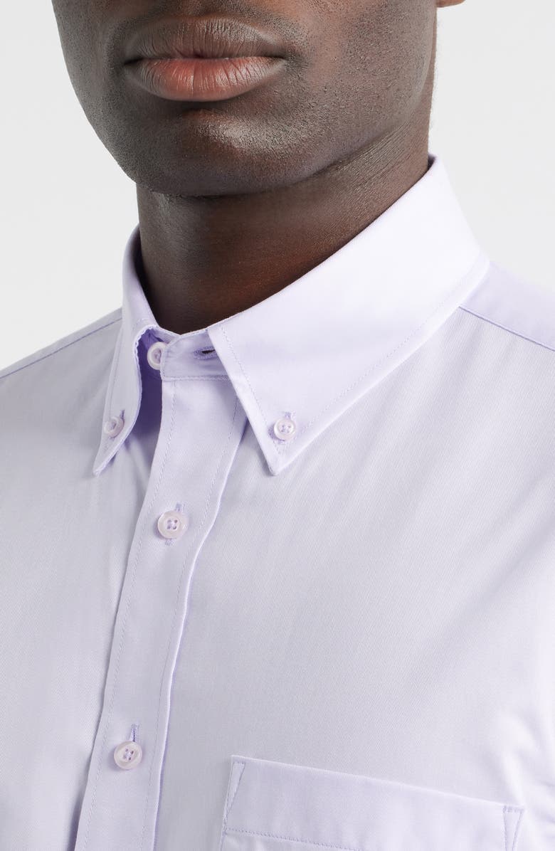 Roffe Accessories Eagle Regular Fit Light Purple Cotton Twill Button-Down Shirt, Alternate, color, Lilac