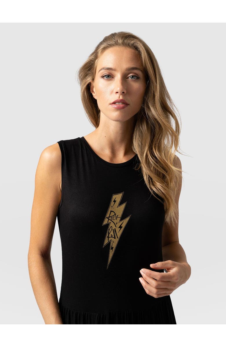 Saint + Sofia Greenwich Dress, Alternate, color, Black Rock N Roll