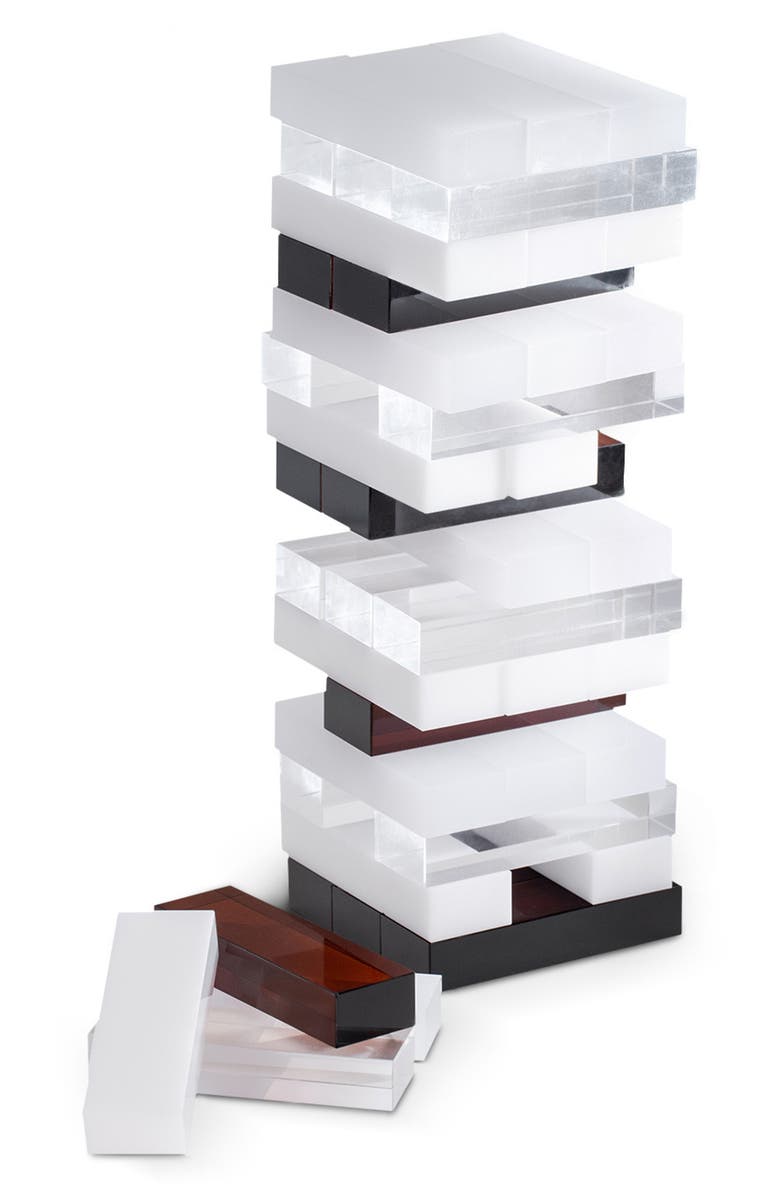 Bey-Berk Acrylic Jenga, Alternate, color, Clear