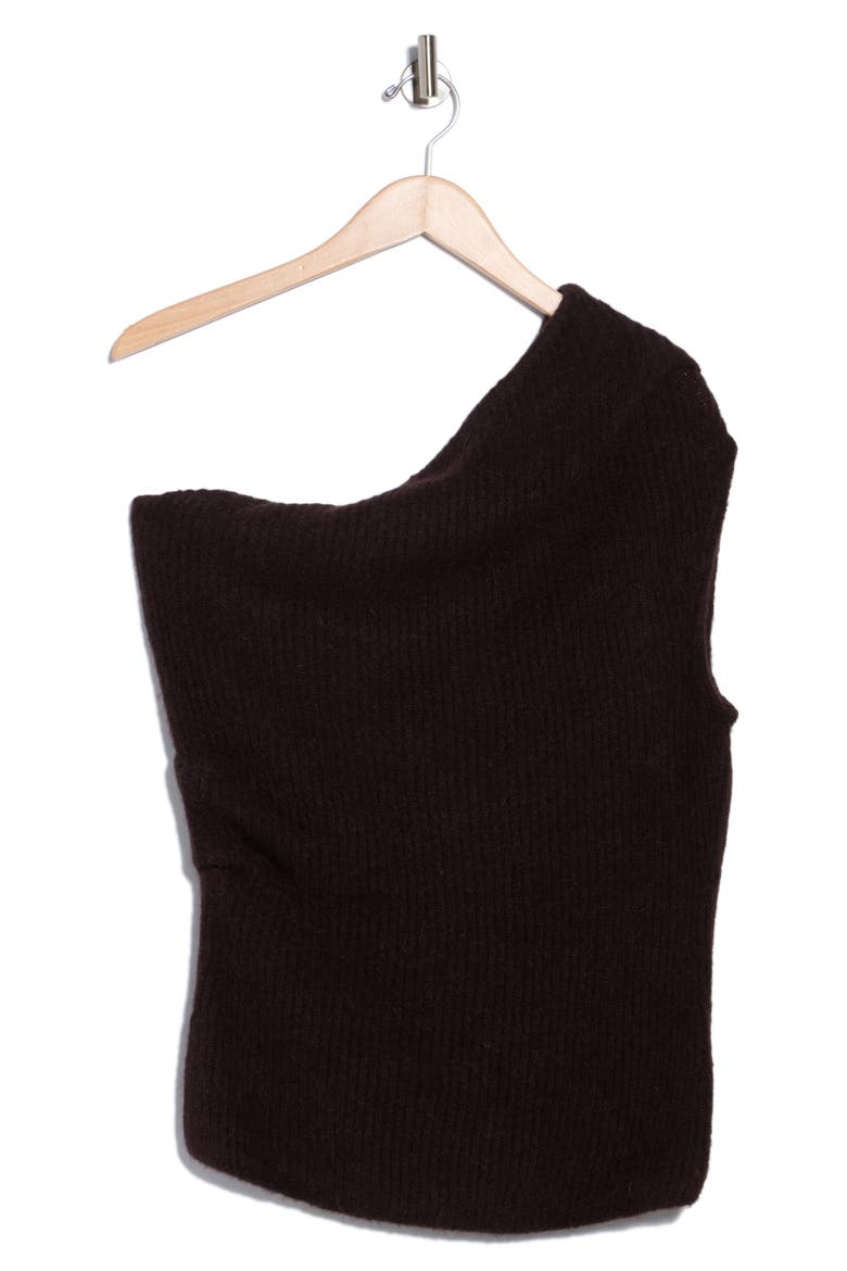 Sue One-Shoulder Top, Alternate, color, DARK UMBER